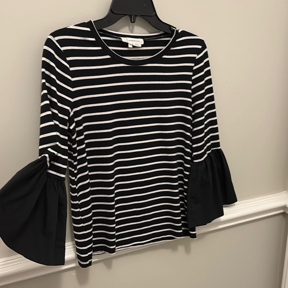 Anthropologie Tops - Anthropologie Black and White Striped Blouse
